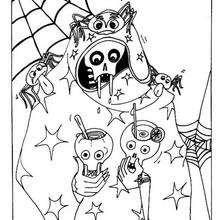 Skeleton's Halloween Celebration coloring page