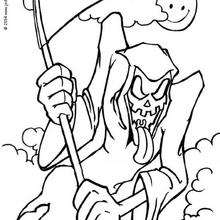 Halloween Scary Death - Coloring page - HOLIDAY coloring pages - HALLOWEEN coloring pages - HALLOWEEN SKELETON coloring pages