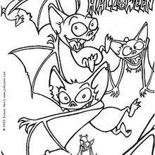 Crazy bats coloring page