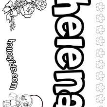 Helena - Coloring page - NAME coloring pages - GIRLS NAME coloring pages - H names for GIRLS online coloring book