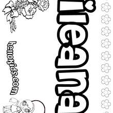 Ileana - Coloring page - NAME coloring pages - GIRLS NAME coloring pages - I GIRLS names coloring book for free