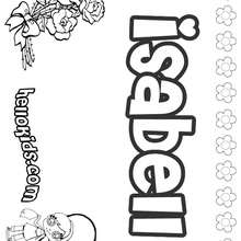 Isabell - Coloring page - NAME coloring pages - GIRLS NAME coloring pages - I GIRLS names coloring book for free