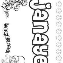 Janaye - Coloring page - NAME coloring pages - GIRLS NAME coloring pages - J names for girls coloring pages