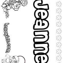 Jeanne - Coloring page - NAME coloring pages - GIRLS NAME coloring pages - J names for girls coloring pages