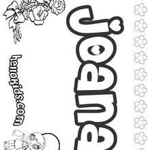 Joana - Coloring page - NAME coloring pages - GIRLS NAME coloring pages - J names for girls coloring pages