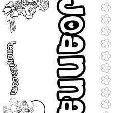 Joanna - Coloring page - NAME coloring pages - GIRLS NAME coloring pages - J names for girls coloring pages