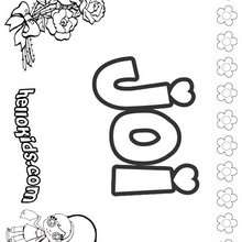 Joi - Coloring page - NAME coloring pages - GIRLS NAME coloring pages - J names for girls coloring pages