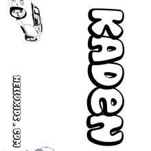 Kaden - Coloring page - NAME coloring pages - BOYS NAME coloring pages - Boys names starting with K or L coloring posters