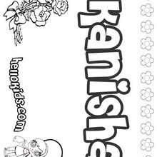 Kanisha - Coloring page - NAME coloring pages - GIRLS NAME coloring pages - K names for girls coloring posters