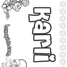 Karli - Coloring page - NAME coloring pages - GIRLS NAME coloring pages - K names for girls coloring posters