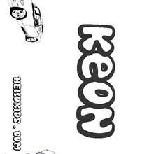 Keon - Coloring page - NAME coloring pages - BOYS NAME coloring pages - Boys names starting with K or L coloring posters