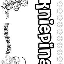 Kniepina - Coloring page - NAME coloring pages - GIRLS NAME coloring pages - K names for girls coloring posters