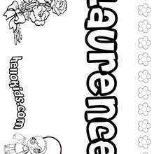 Laurence - Coloring page - NAME coloring pages - GIRLS NAME coloring pages - L girl names coloring posters