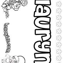 Lauryn - Coloring page - NAME coloring pages - GIRLS NAME coloring pages - L girl names coloring posters
