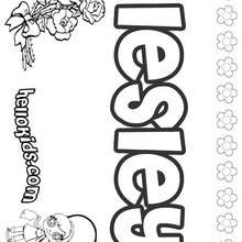 Lesley - Coloring page - NAME coloring pages - GIRLS NAME coloring pages - L girl names coloring posters