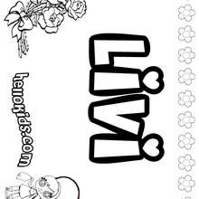 Livi - Coloring page - NAME coloring pages - GIRLS NAME coloring pages - L girl names coloring posters
