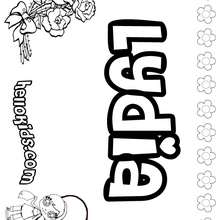 Lydia - Coloring page - NAME coloring pages - GIRLS NAME coloring pages - L girl names coloring posters