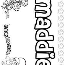 Maddie - Coloring page - NAME coloring pages - GIRLS NAME coloring pages - M names for girls coloring posters