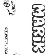 Marik - Coloring page - NAME coloring pages - BOYS NAME coloring pages - M+N boys names coloring posters