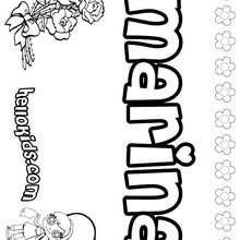 Marina - Coloring page - NAME coloring pages - GIRLS NAME coloring pages - M names for girls coloring posters