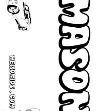 Mason - Coloring page - NAME coloring pages - BOYS NAME coloring pages - M+N boys names coloring posters