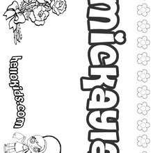 Mickayla - Coloring page - NAME coloring pages - GIRLS NAME coloring pages - M names for girls coloring posters