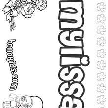 Mylissa - Coloring page - NAME coloring pages - GIRLS NAME coloring pages - M names for girls coloring posters