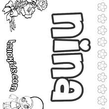 Nina - Coloring page - NAME coloring pages - GIRLS NAME coloring pages - N names for girls coloring posters