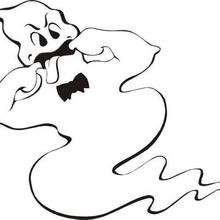 Halloween Phantom making a grimace - Coloring page - HOLIDAY coloring pages - HALLOWEEN coloring pages - GHOST coloring pages