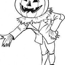 Pumpkin man for Halloween coloring page - Coloring page - HOLIDAY coloring pages - HALLOWEEN coloring pages - HALLOWEEN PUMPKIN coloring pages