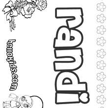 Randi - Coloring page - NAME coloring pages - GIRLS NAME coloring pages - R names for girls coloring posters