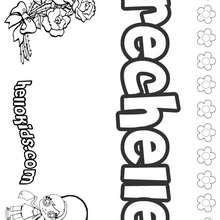 Rechelle - Coloring page - NAME coloring pages - GIRLS NAME coloring pages - R names for girls coloring posters