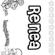 Renea - Coloring page - NAME coloring pages - GIRLS NAME coloring pages - R names for girls coloring posters