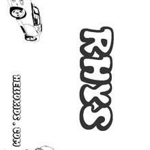 Rhys - Coloring page - NAME coloring pages - BOYS NAME coloring pages - Boys names starting with R or S coloring posters