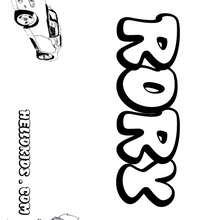Rory - Coloring page - NAME coloring pages - BOYS NAME coloring pages - Boys names starting with R or S coloring posters
