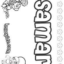 Samar - Coloring page - NAME coloring pages - GIRLS NAME coloring pages - S girls names coloring posters