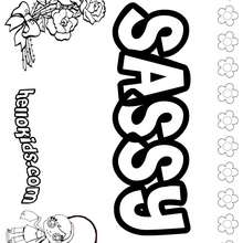 Sassy - Coloring page - NAME coloring pages - GIRLS NAME coloring pages - S girls names coloring posters