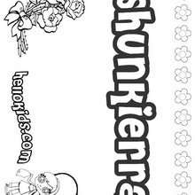 Shunkierra - Coloring page - NAME coloring pages - GIRLS NAME coloring pages - S girls names coloring posters