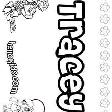 Tracey - Coloring page - NAME coloring pages - GIRLS NAME coloring pages - T names for girls coloring and printing posters
