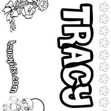 Tracy - Coloring page - NAME coloring pages - GIRLS NAME coloring pages - T names for girls coloring and printing posters