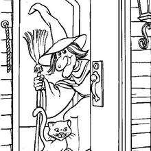 Witch's house coloring page