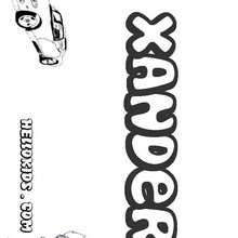 Xander - Coloring page - NAME coloring pages - BOYS NAME coloring pages - T to Z boys names coloring posters