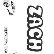 Zach - Coloring page - NAME coloring pages - BOYS NAME coloring pages - T to Z boys names coloring posters