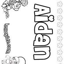 Aidan - Coloring page - NAME coloring pages - GIRLS NAME coloring pages - A names for girls coloring sheets