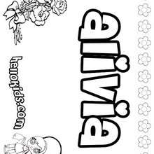 Alivia - Coloring page - NAME coloring pages - GIRLS NAME coloring pages - A names for girls coloring sheets