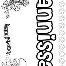 Annissa - Coloring page - NAME coloring pages - GIRLS NAME coloring pages - A names for girls coloring sheets