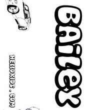 Bailey - Coloring page - NAME coloring pages - BOYS NAME coloring pages - B names for Boys free coloring book