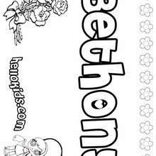 Bethony - Coloring page - NAME coloring pages - GIRLS NAME coloring pages - B names for girls coloring sheets