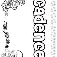 Cadence - Coloring page - NAME coloring pages - GIRLS NAME coloring pages - C names for girls coloring sheets
