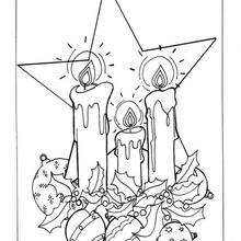 Wax of lighted candles coloring page